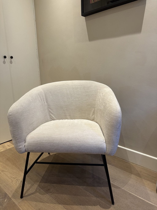 Fauteuil en tissu - Blanc cassé/Beige