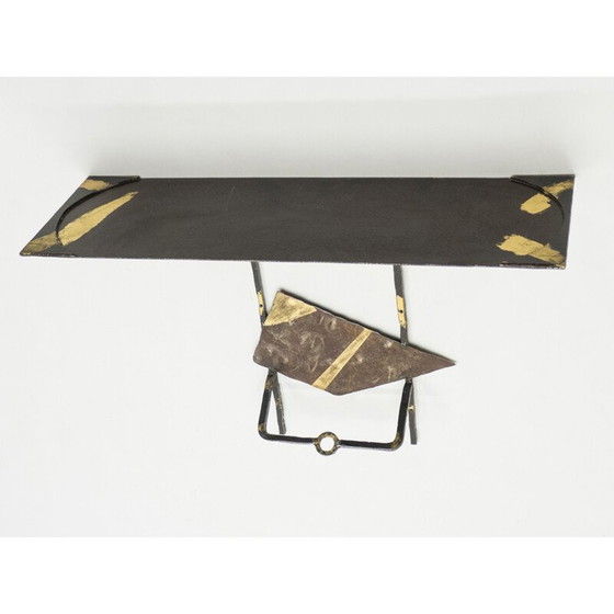 Image 1 of Console vintage en fer doré, 1990