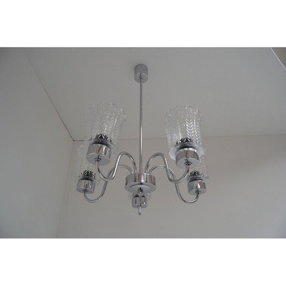 Image 1 of Lustre en chrome du milieu du siècle Jilove u Decina,1970
