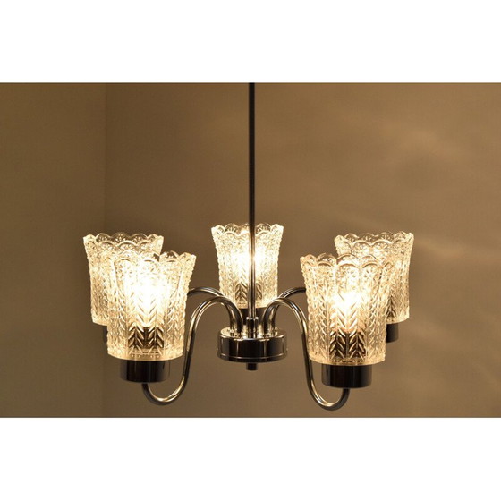 Image 1 of Lustre en chrome du milieu du siècle Jilove u Decina,1970