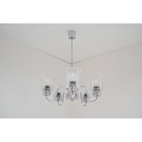 Image 1 of Lustre en chrome du milieu du siècle Jilove u Decina,1970