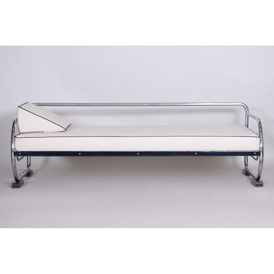 Image 1 of Canapé vintage en cuir blanc par Slezak Factories, années 1930