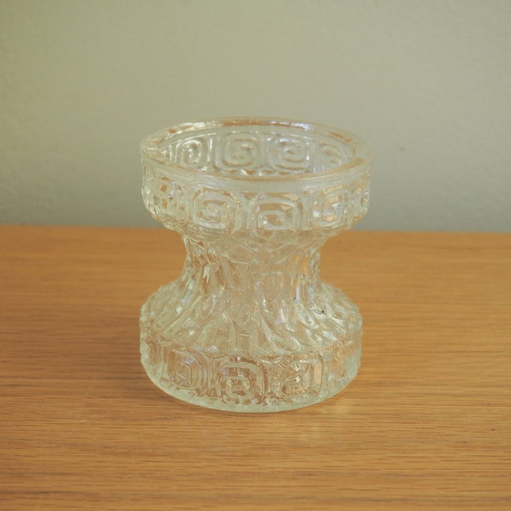 Image 1 of 1970S Vase Stolzle Oberglas 'Carnaval' avec motif grec