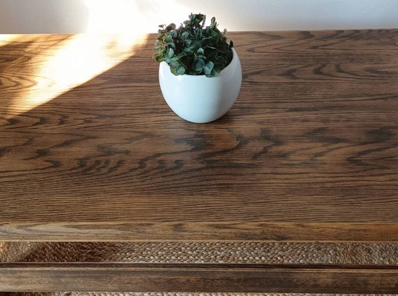 Image 1 of Table Basse En Chêne Massif Vintage 