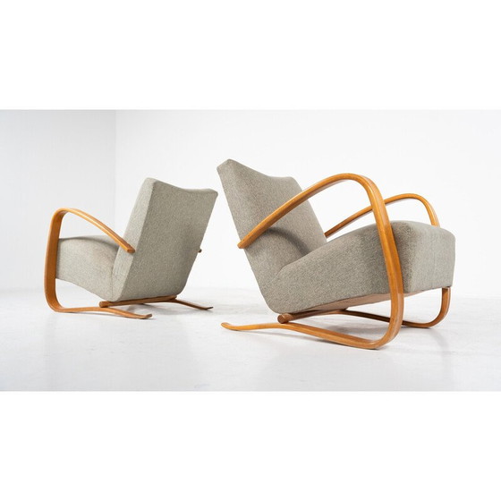 Image 1 of Paire de fauteuils vintage H269 en bois courbé par Jindrich Halabala, Tchécoslovaquie 1940