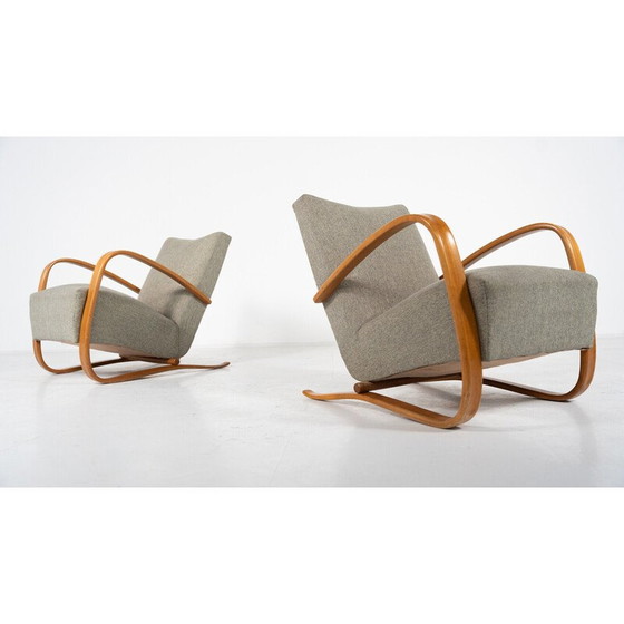 Image 1 of Paire de fauteuils vintage H269 en bois courbé par Jindrich Halabala, Tchécoslovaquie 1940