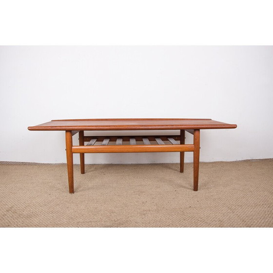 Image 1 of Table basse vintage en teck et laiton par Grete Jalk pour Glostrup Mobelfabrik, Danemark 1960