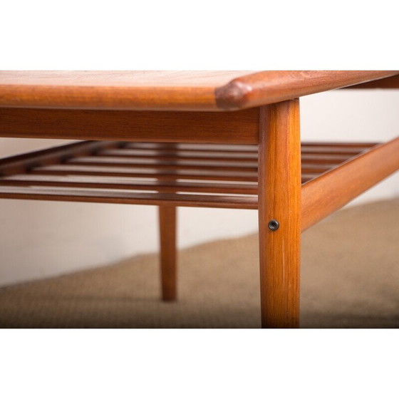 Image 1 of Table basse vintage en teck et laiton par Grete Jalk pour Glostrup Mobelfabrik, Danemark 1960