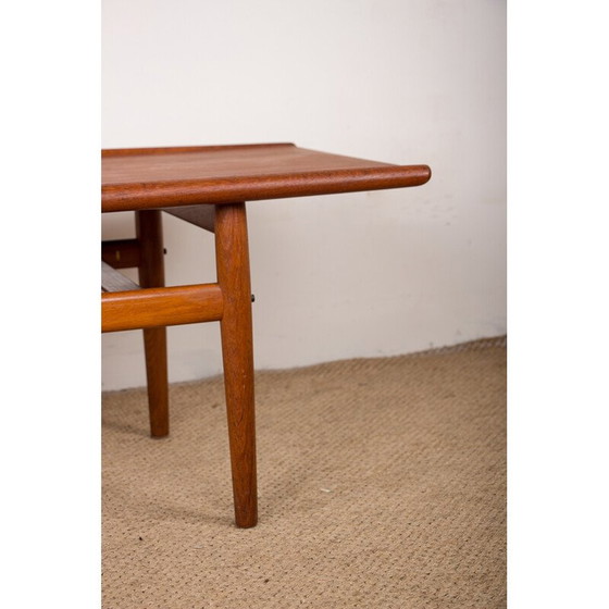 Image 1 of Table basse vintage en teck et laiton par Grete Jalk pour Glostrup Mobelfabrik, Danemark 1960