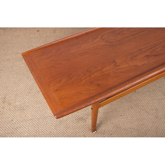Image 1 of Table basse vintage en teck et laiton par Grete Jalk pour Glostrup Mobelfabrik, Danemark 1960