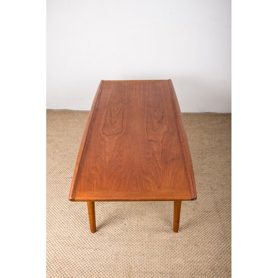 Image 1 of Table basse vintage en teck et laiton par Grete Jalk pour Glostrup Mobelfabrik, Danemark 1960
