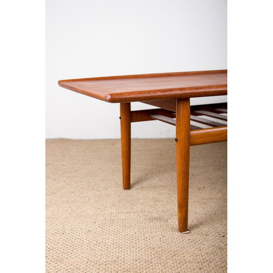 Image 1 of Table basse vintage en teck et laiton par Grete Jalk pour Glostrup Mobelfabrik, Danemark 1960