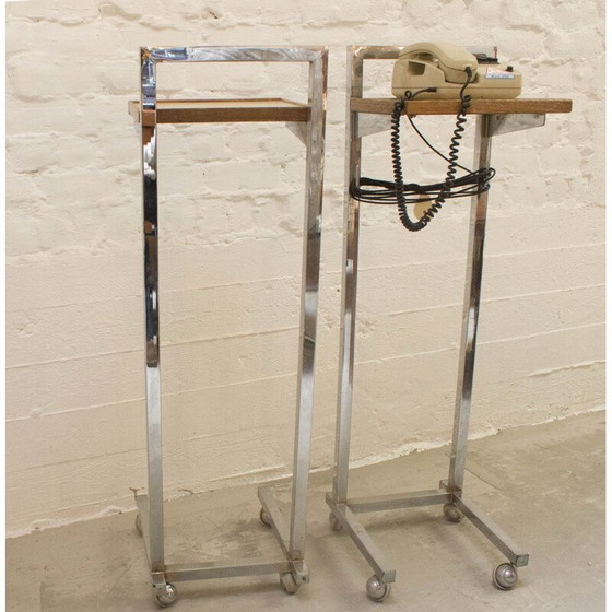 Image 1 of Table téléphonique industrielle vintage sur roulettes