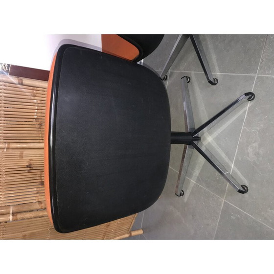 Image 1 of Paire de chaises de bureau orange vintage, 1970