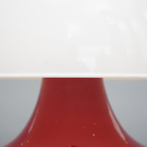 Image 1 of Lampe de table vintage en métal peint en rouge et méthacrylate, Italie 1960
