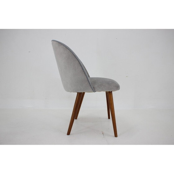 Image 1 of Chaise vintage en tissu gris, Tchécoslovaquie 1960