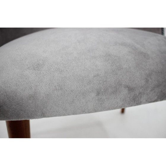Image 1 of Chaise vintage en tissu gris, Tchécoslovaquie 1960