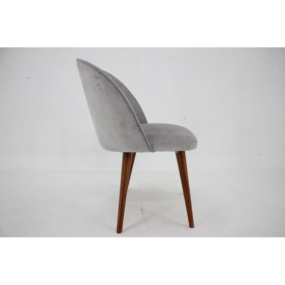 Image 1 of Chaise vintage en tissu gris, Tchécoslovaquie 1960