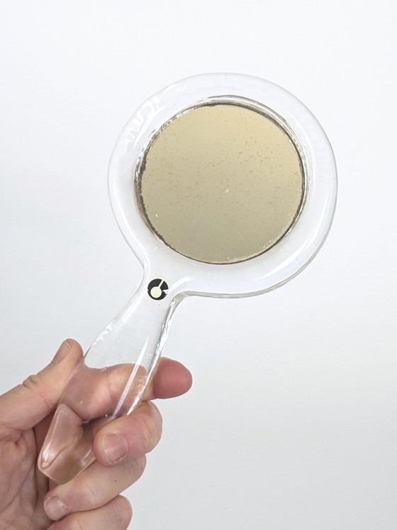 Image 1 of 1960S Pukeberg Handheld Mirror | Art Glass | Made In Sweden