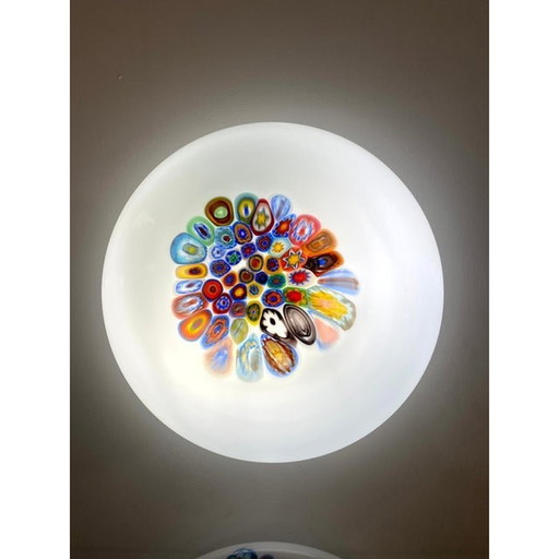 Sphère contemporaine en verre de Murano avec applique murale multicolore Murrine