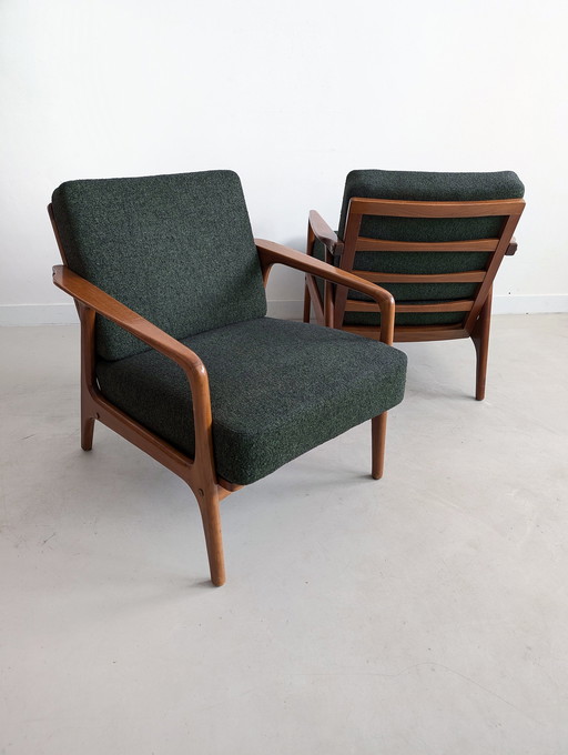 Fauteuil de milieu de siècle vert forêt 1960