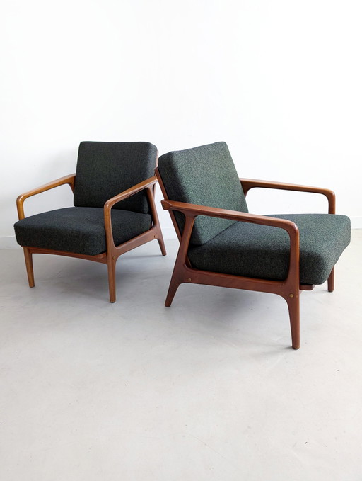 Fauteuil de milieu de siècle vert forêt 1960