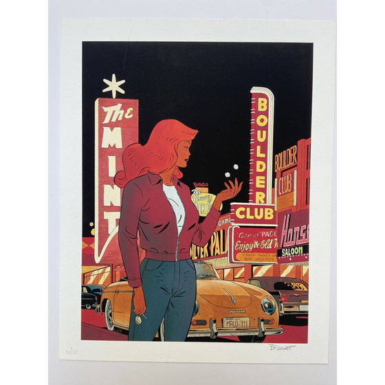 Image 1 of Lithographie vintage d'une pin-up par Philippe Berthet, 1995