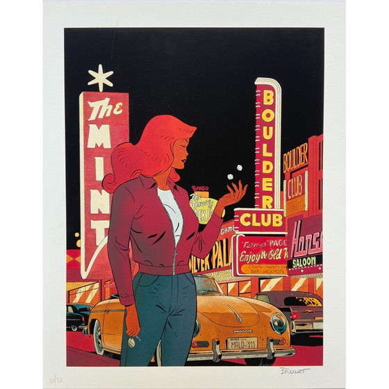 Image 1 of Lithographie vintage d'une pin-up par Philippe Berthet, 1995