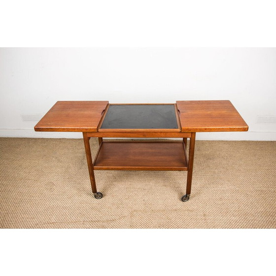 Image 1 of Table roulante extensible à deux niveaux en teck, danoise, années 1960