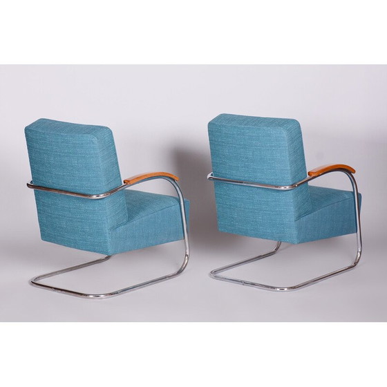 Image 1 of Paire de fauteuils bleus vintage de Mucke-Melder, Tchécoslovaquie, années 1930
