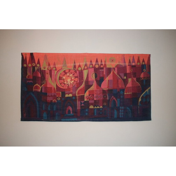 Image 1 of Sérigraphie vintage sur jute de Hans Jurgen Schobel pour Sodahl, 1960