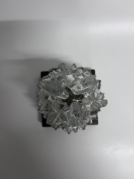 Image 1 of Plafonnier Vintage Mid Century 'Ice' Verre Clair