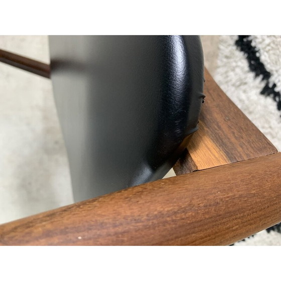 Image 1 of Fauteuil vintage modèle 213 en teck et simili cuir par Th Harlev pour Farstrup Møbler, 1958