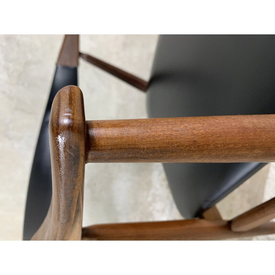 Image 1 of Fauteuil vintage modèle 213 en teck et simili cuir par Th Harlev pour Farstrup Møbler, 1958