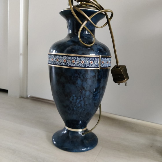 Image 1 of Deux pieds de lampe classiques bleus