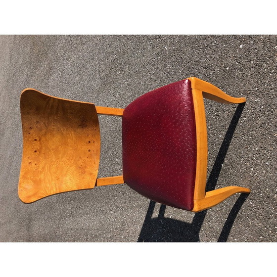 Image 1 of Ensemble de salle à manger vintage art déco en loupe d'orme