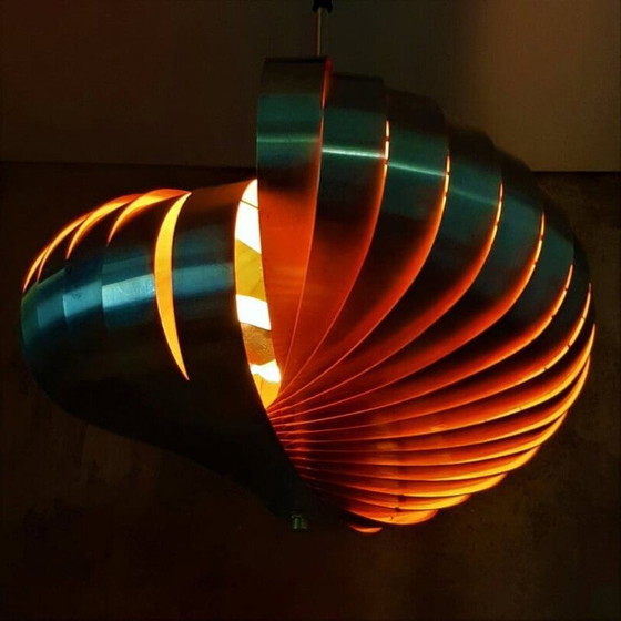 Image 1 of Lampe suspendue spirale vintage par Henri Mathieu pour Lyfa Français, 1965