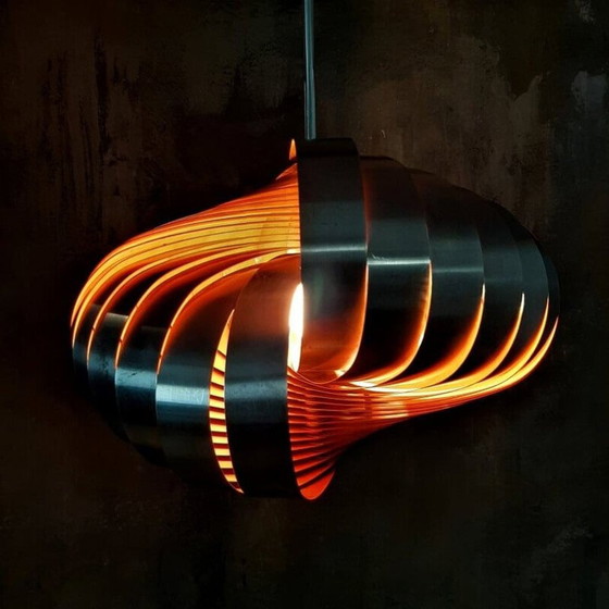 Image 1 of Lampe suspendue spirale vintage par Henri Mathieu pour Lyfa Français, 1965