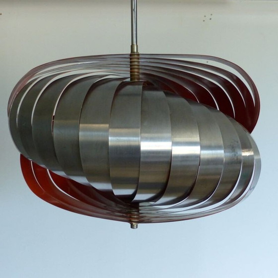 Image 1 of Lampe suspendue spirale vintage par Henri Mathieu pour Lyfa Français, 1965