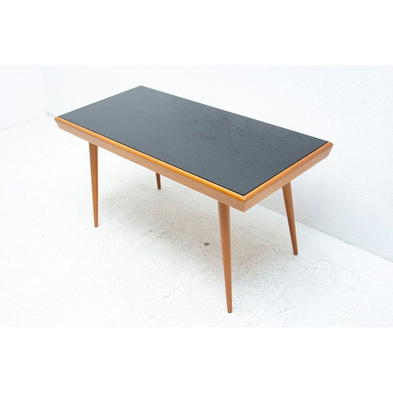Image 1 of Table basse vintage en verre opaxite, Tchécoslovaquie 1960