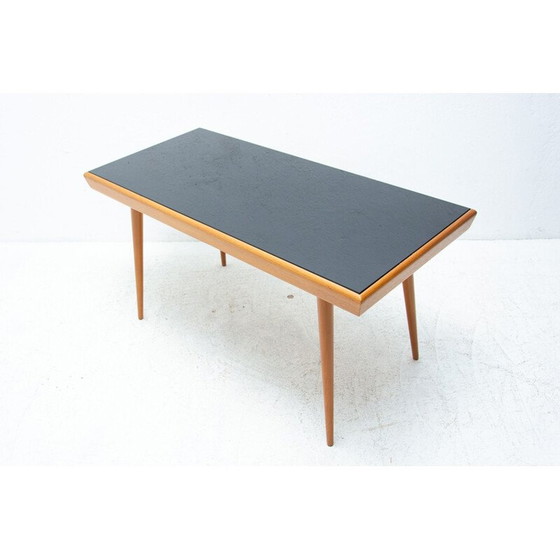 Image 1 of Table basse vintage en verre opaxite, Tchécoslovaquie 1960