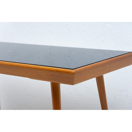Image 1 of Table basse vintage en verre opaxite, Tchécoslovaquie 1960