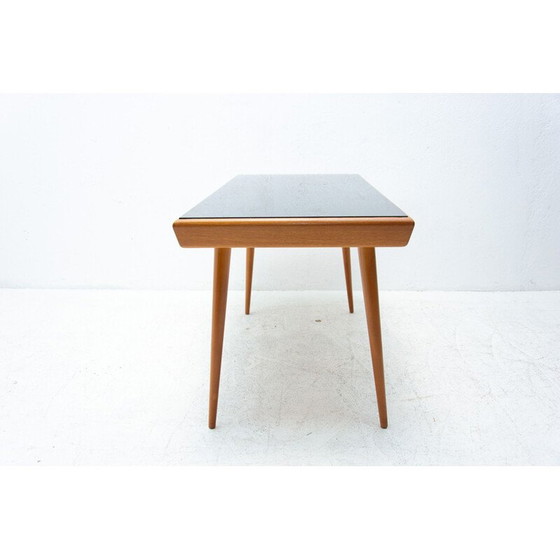 Image 1 of Table basse vintage en verre opaxite, Tchécoslovaquie 1960