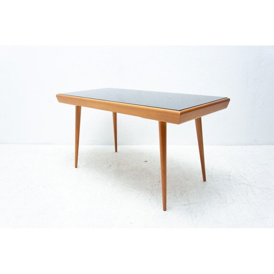 Image 1 of Table basse vintage en verre opaxite, Tchécoslovaquie 1960