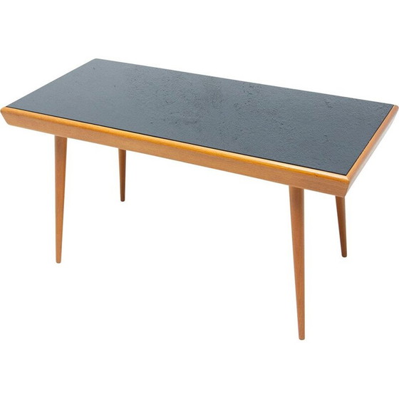 Image 1 of Table basse vintage en verre opaxite, Tchécoslovaquie 1960
