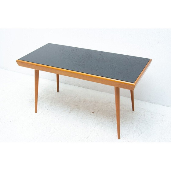 Image 1 of Table basse vintage en verre opaxite, Tchécoslovaquie 1960
