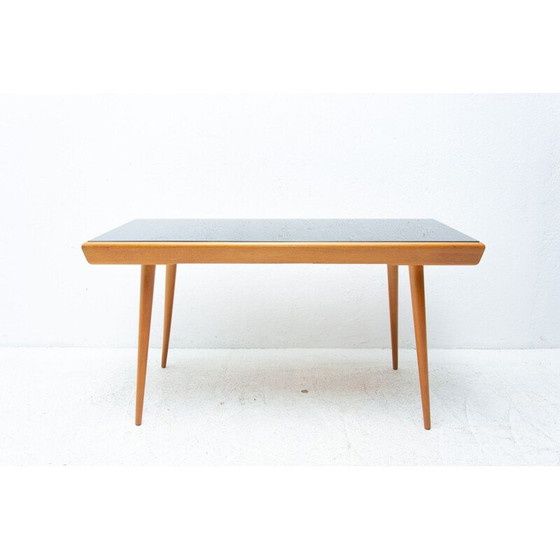 Image 1 of Table basse vintage en verre opaxite, Tchécoslovaquie 1960