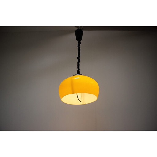 Lampe suspendue vintage en plastique et métal, Tchécoslovaquie 1980