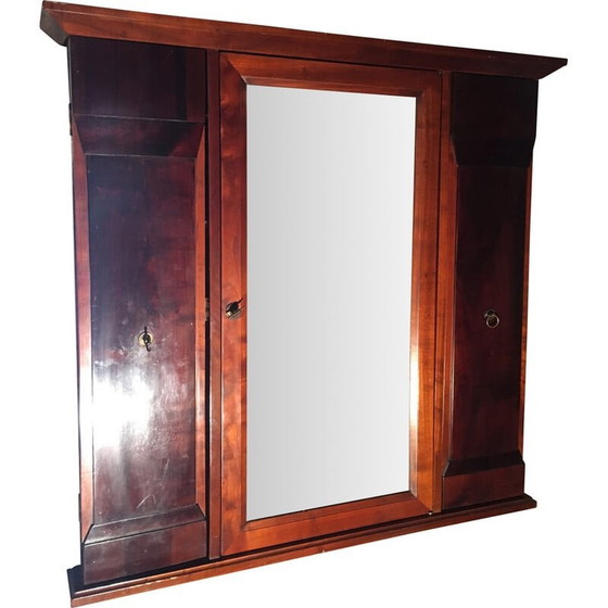 Image 1 of Cravate murale vintage "Felix Monge" en merisier avec miroirs