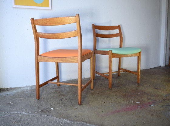 Image 1 of 2x Mid Century Teak Chair Vintage Dining Chairs